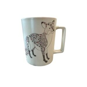Starbucks 2017 Geometric Fox Coffee Mug 12oz White Red Ceramic Woodland Animal